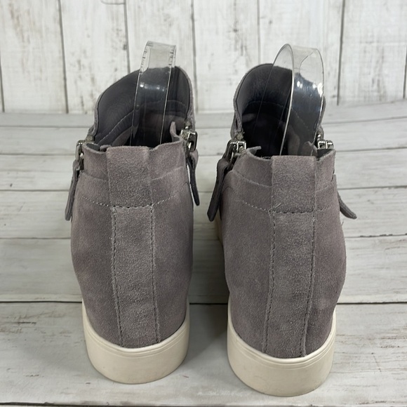 Dolce Vita Grey Suede Hidden Wedge Sneaker Booties - Picture 4 of 13